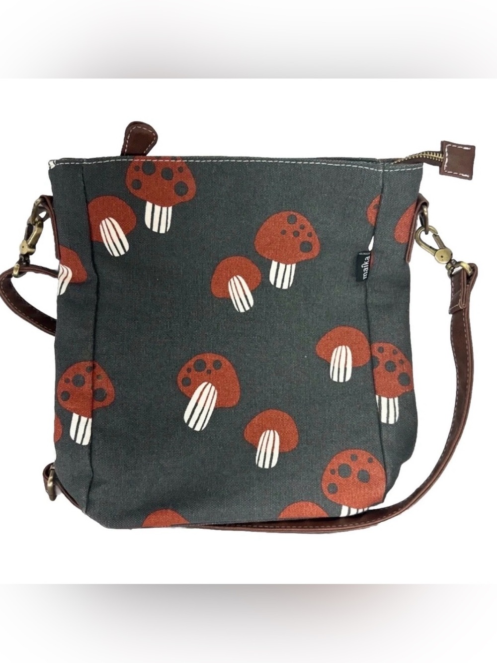 Maika City Sling Mendocino Mushroom Crossbody Canvas Bag Boho Hippie Festival